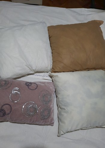 Bej Düz Yastık beyaz  astarlı - Görsel 6