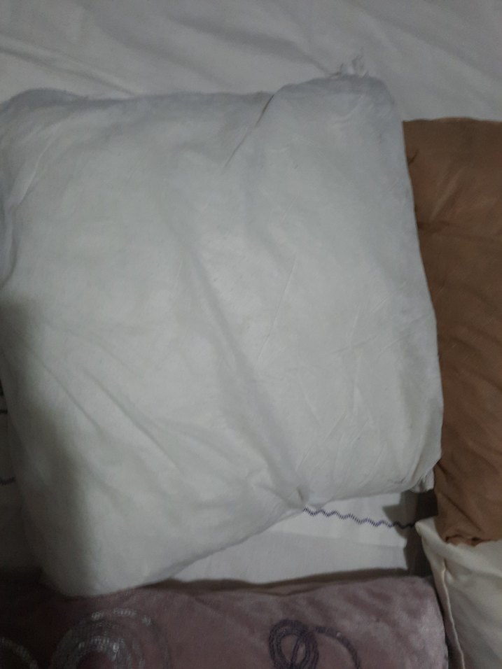 Bej Düz Yastık beyaz  astarlı - Görsel 4