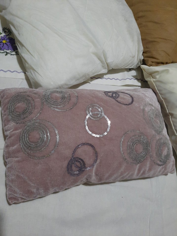 Bej Düz Yastık beyaz  astarlı - Görsel 3