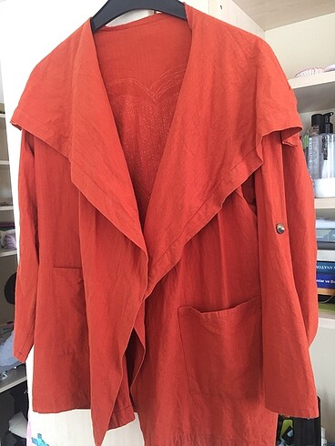 Kiremit rengi kimono ceket