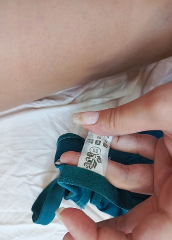 Koyu Turkuaz Minimalist Bohem Sütyen - Görsel 2