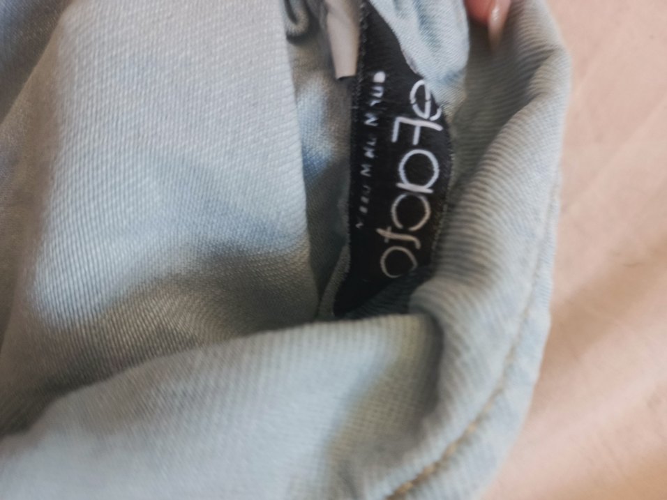 Düğmeli Açık Mavi Kot Mini Elbise - Görsel 3