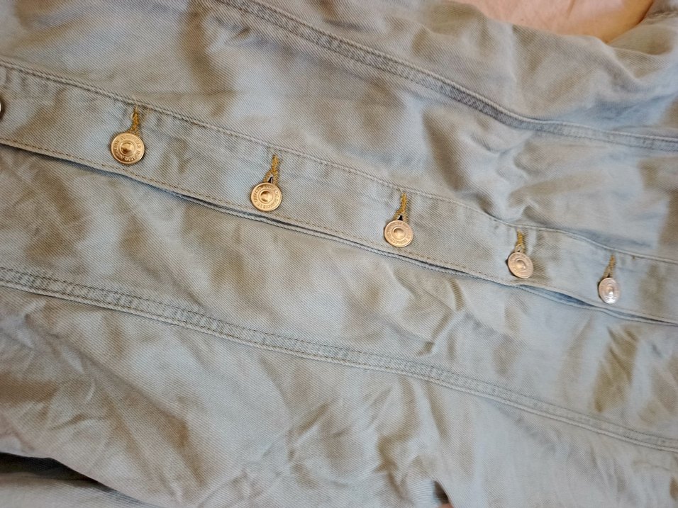 Düğmeli Açık Mavi Kot Mini Elbise - Görsel 4