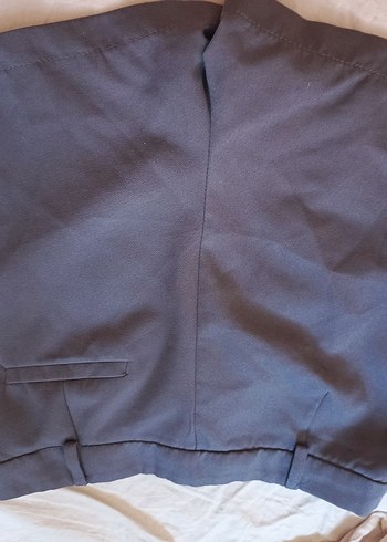 Gri Pilili Mini Şort Etek - Görsel 3