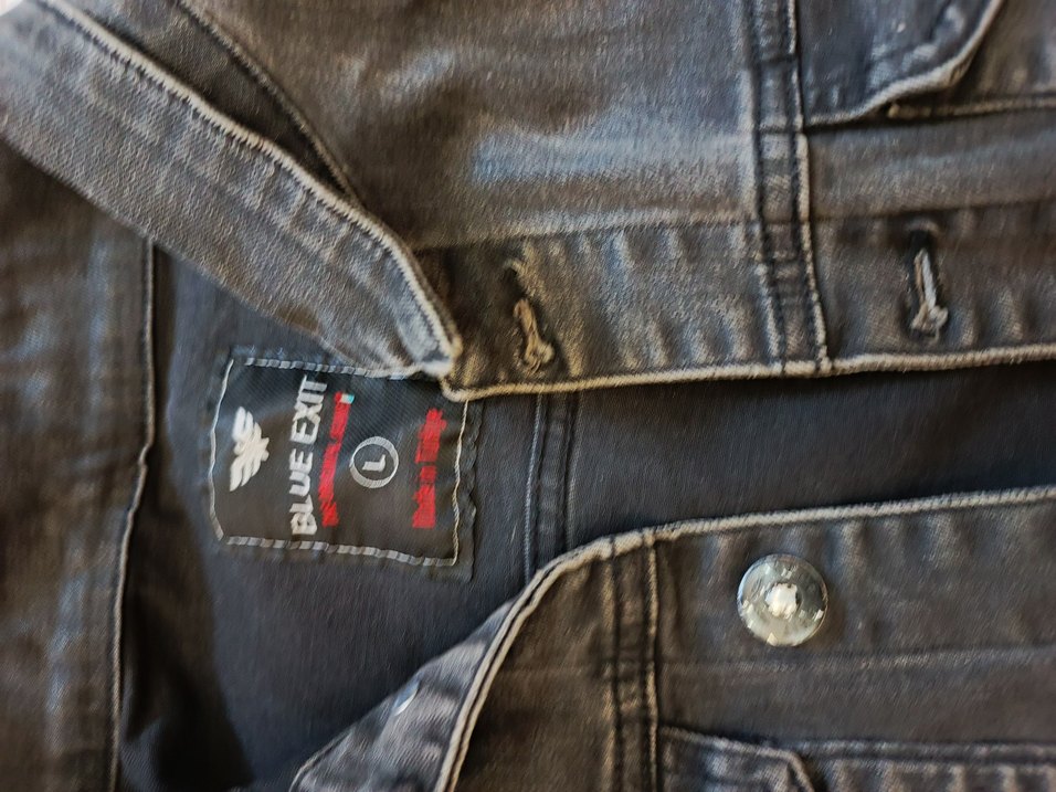 Gri Düğmeli Kadın kot Ceket - Görsel 3