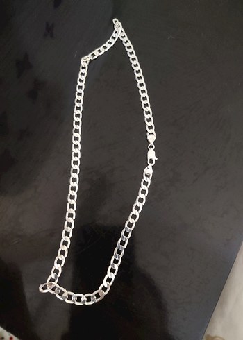 Gri Minimalist Erkek Kadın Gümüş Zincir Kolye
