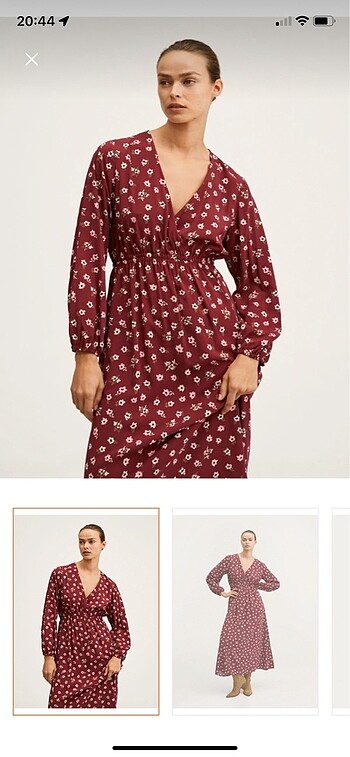 m Beden bordo Renk MANGO ELBİSE