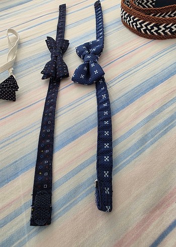 Çocuklar için Renkli Papyon ve Kravat Seti - Görsel 4