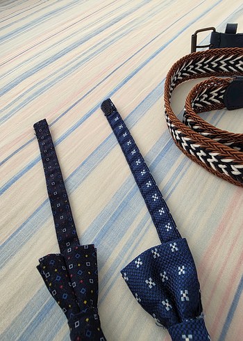 Çocuklar için Renkli Papyon ve Kravat Seti - Görsel 2