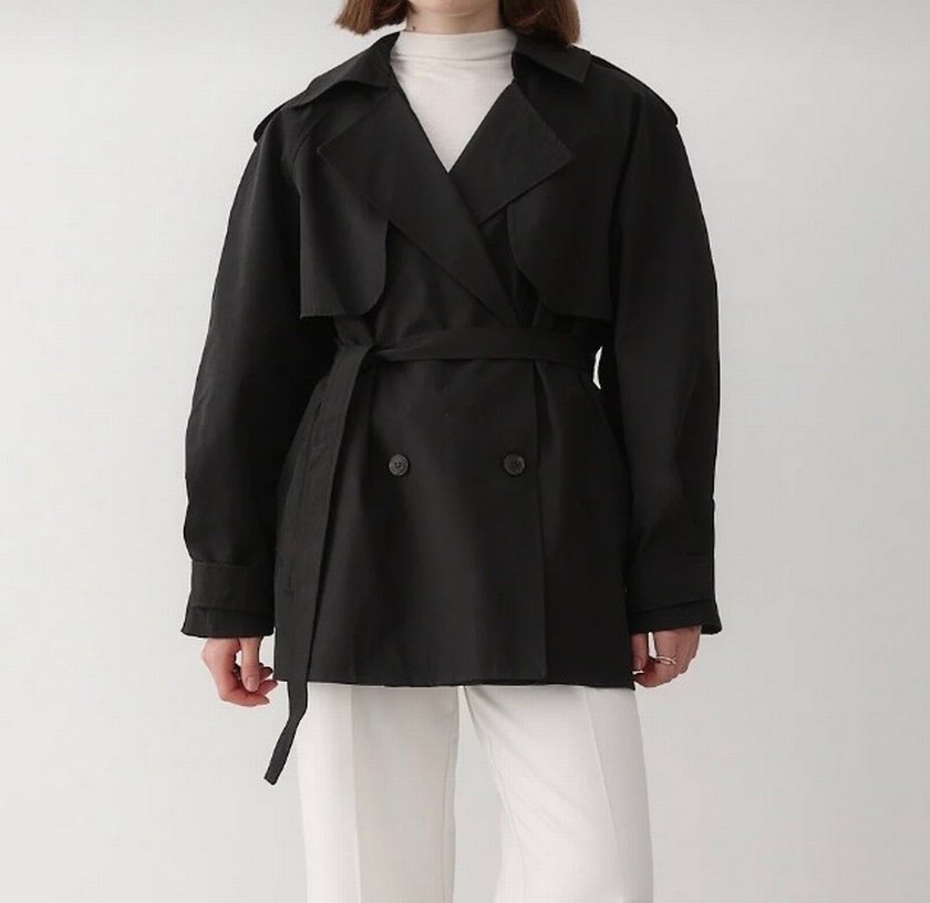 Kadın Siyah Midi Trençkot Kemerli - Görsel 5
