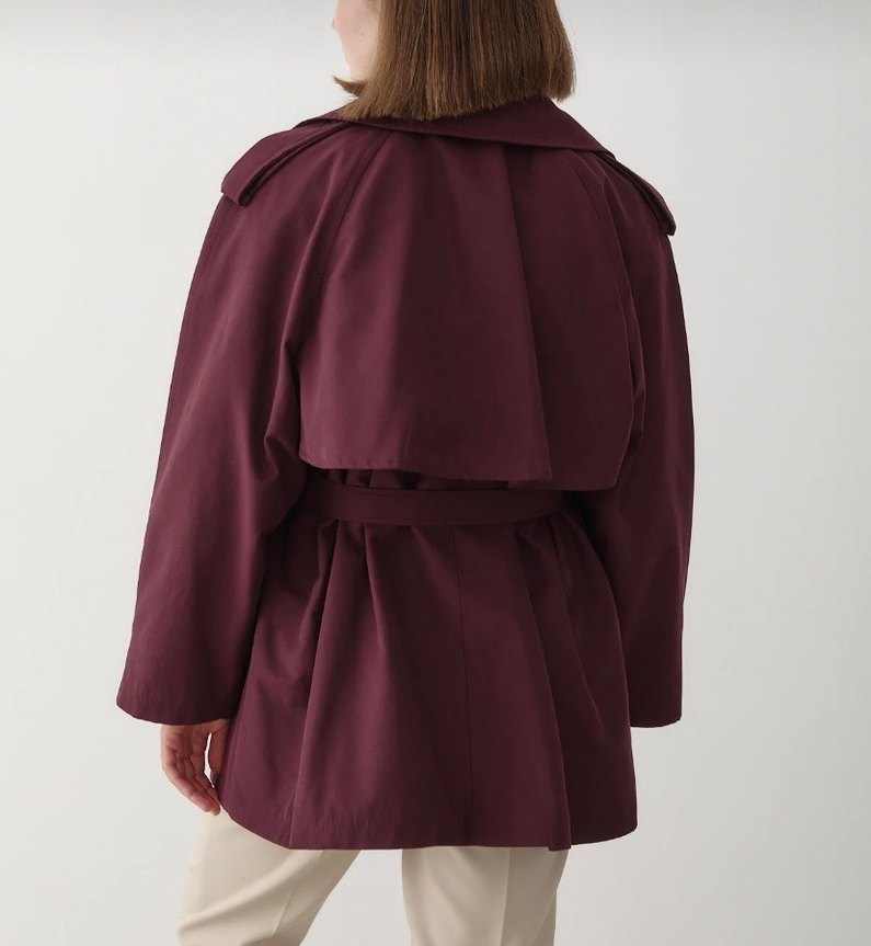 Bordo Kadın Midi Trençkot - Görsel 4