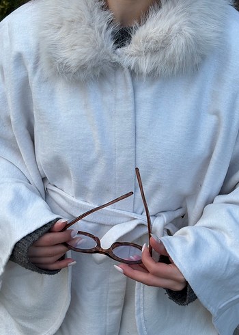 Bej Kürklü Kadın Panço - Görsel 5