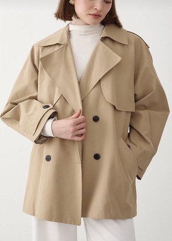 Bej Midi Kadın Trençkot - Görsel 5