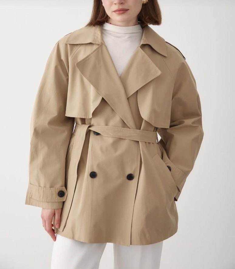 Bej Midi Kadın Trençkot - Görsel 4