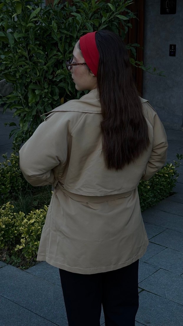 Bej Midi Kadın Trençkot - Görsel 2