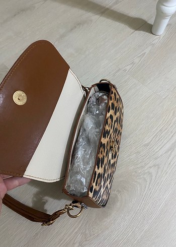 Diğer Kahverengi Leopar Desenli Deri Kadın Çanta