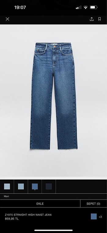 34 Beden Zara Straight High Waist Jean