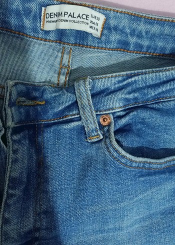 Mavi Parlak Kadın Denim Pantolon - Görsel 2