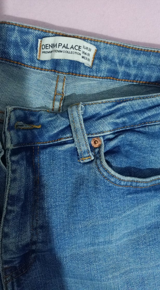 Mavi Parlak Kadın Denim Pantolon - Görsel 2