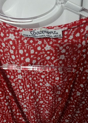 Kısa Kırmızı V Yaka Drapeli Kadın Elbise - Görsel 3