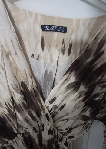 V Yaka Bohem Uzun Elbise - Görsel 3