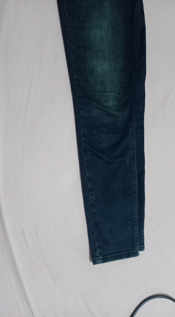 Düğmeli Lacivert Midi Denim Kadın Pantolon - Görsel 2