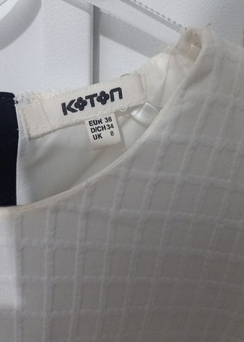 Kemer Detaylı Kısa Siyah Beyaz Elbise - Görsel 3