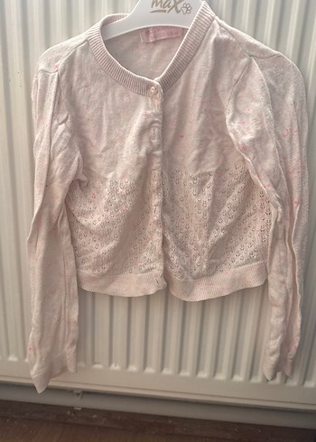 Dantel Detaylı Pembe Kız Hırka - Görsel 5