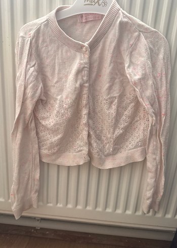 Dantel Detaylı Pembe Kız Hırka - Görsel 4