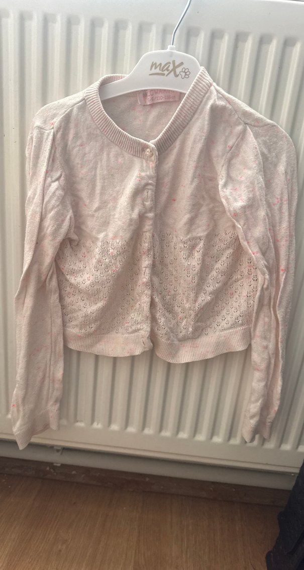 Dantel Detaylı Pembe Kız Hırka - Görsel 3