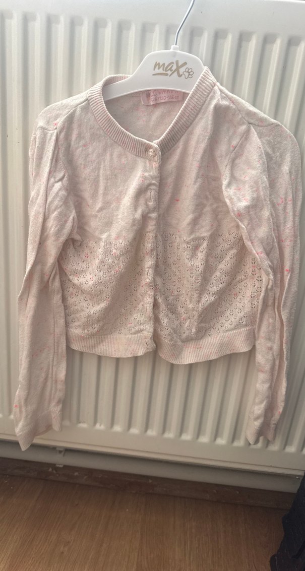 Dantel Detaylı Pembe Kız Hırka - Görsel 2