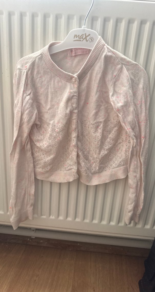 Dantel Detaylı Pembe Kız Hırka - Görsel 4