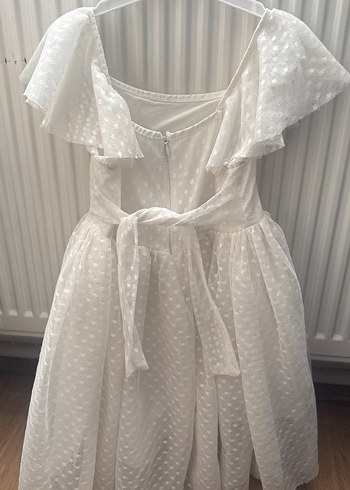 Beyaz Kız Çocuk Fırfırlı Bohem Elbise - Görsel 5