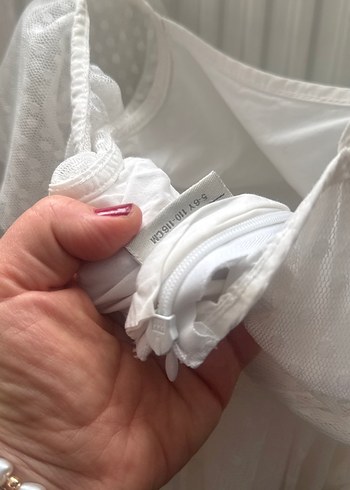 Beyaz Kız Çocuk Fırfırlı Bohem Elbise - Görsel 7