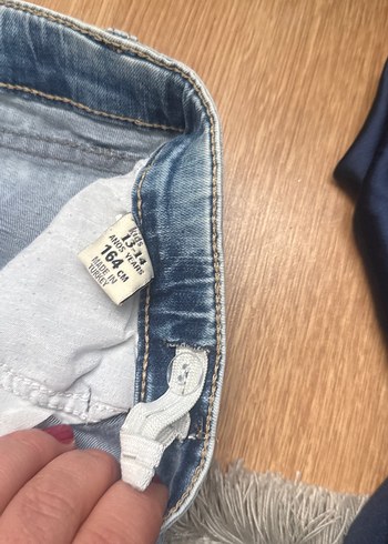 Dantelli Nakışlı Mavi Mini Kot Etek - Görsel 6