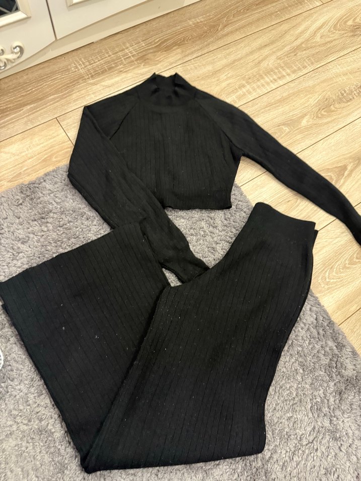 Siyah Triko Kadın Eşofman Takımı - Görsel 2