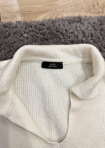 Zebra Desenli Beyaz Siyah Örgü Kazak - Görsel 3