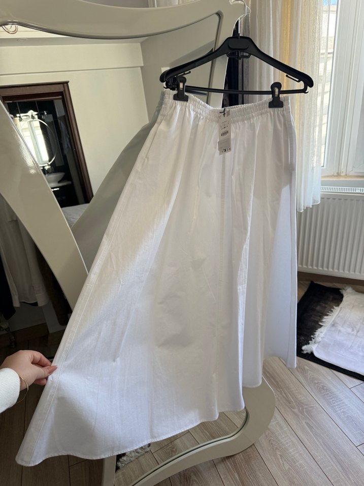 Beyaz Uzun Salaş Etek - Görsel 2