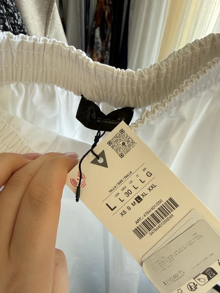 Beyaz Uzun Salaş Etek - Görsel 4