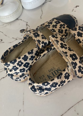 Kız Çocuk Lacivert Desenli Tokalı Babet - Görsel 2