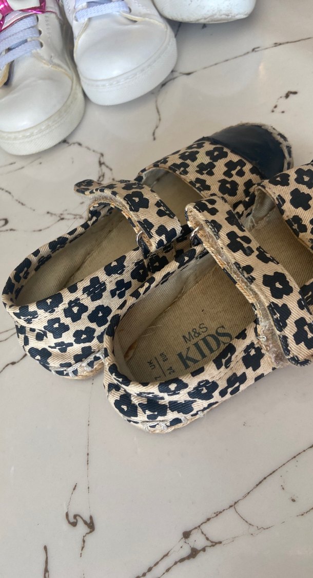 Kız Çocuk Lacivert Desenli Tokalı Babet - Görsel 2