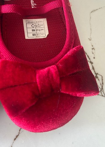 Kız Çocuk Kırmızı Fiyonk Detaylı Babet - Görsel 5