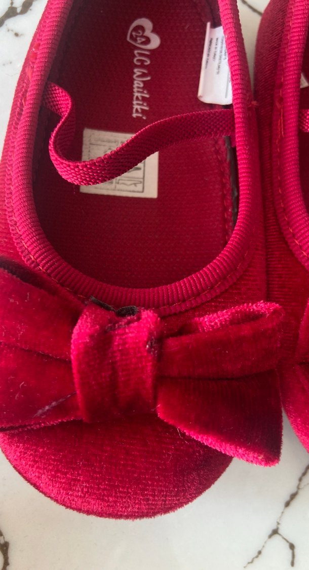 Kız Çocuk Kırmızı Fiyonk Detaylı Babet - Görsel 4