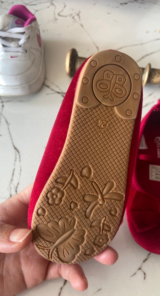 Kız Çocuk Kırmızı Fiyonk Detaylı Babet - Görsel 2