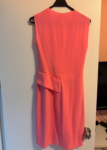 Diane Von Furstenberg Diane von Furstenberg Pembe Midi Drapeli V Yaka Kadın Elbise