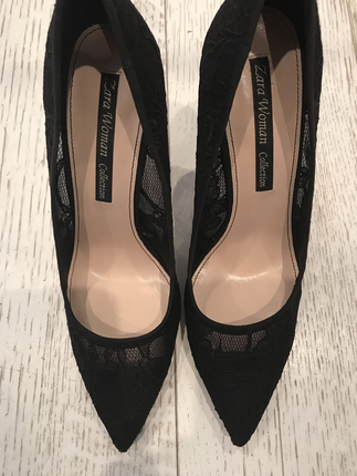 Zara women siyah dantel stiletto