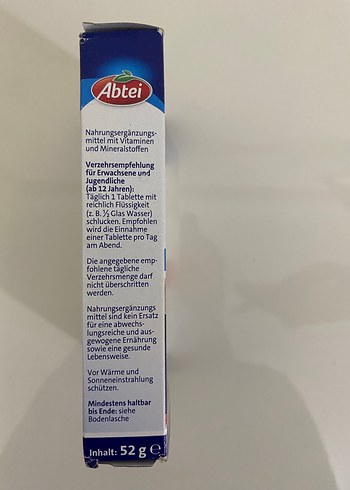 Almanyadan Abtei (mivolis) Magnezyum Gece Takviyesi 30 Tablet - Görsel 4