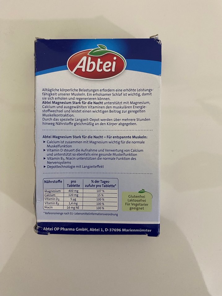 Almanyadan Abtei (mivolis) Magnezyum Gece Takviyesi 30 Tablet - Görsel 3