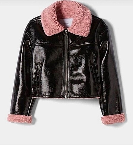 BERSHKA SUNİ YÜNLÜ VİNİL CEKET
