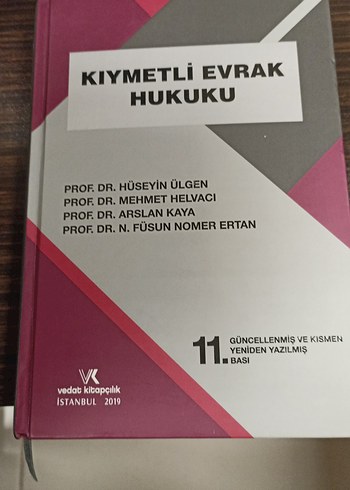 Kıymetli Evrak Hukuku - Güncellenmiş 11. Baskı